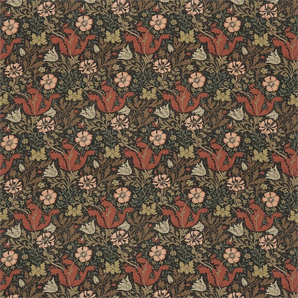 Compton Terracotta/Multi Fabric by William Morris & Co.