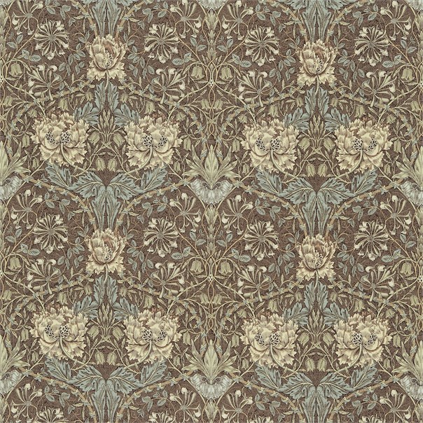 Honeysuckle & Tulip Bullrush/Slate Fabric by William Morris & Co.