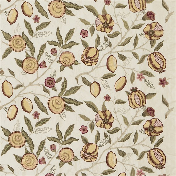 Fruit Embroidery Stone/Cowslip Fabric by William Morris & Co.