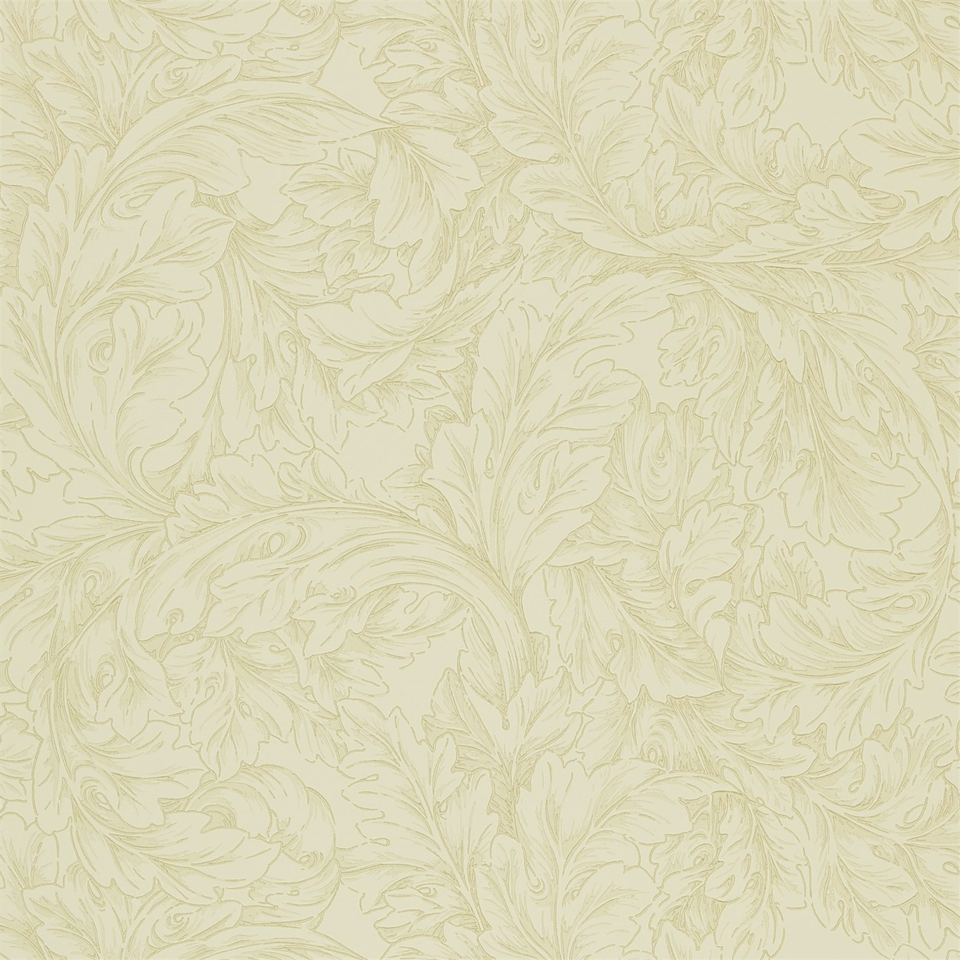 Acanthus Scroll Parchment/Thyme Fabric by William Morris & Co.