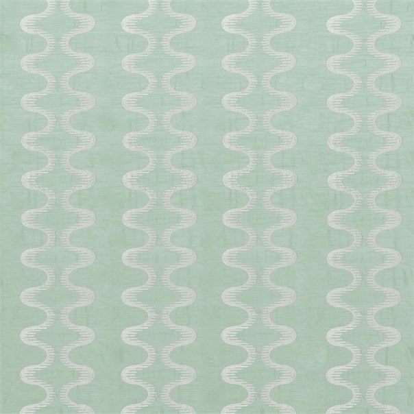 Flow Aqua and Silver Fabric by Harlequin