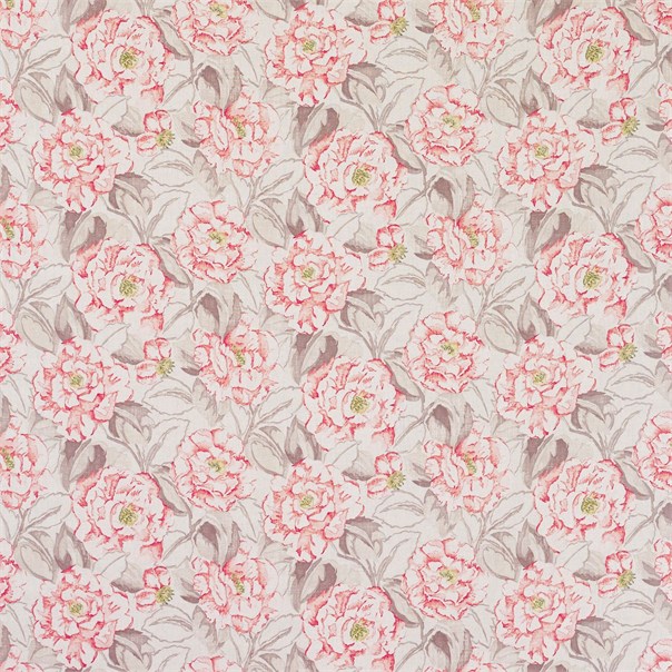 Rosella Poppy Coffee Cappuccino and Lime Fabric by Harlequin