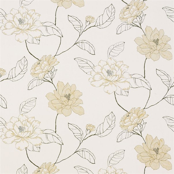 Florine Lime Chocolate and Neutral Fabric by Harlequin