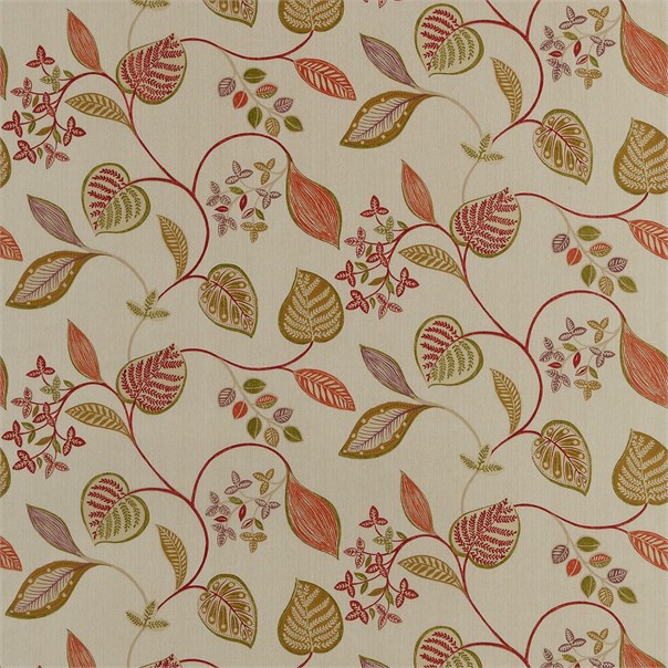 Samara Ruby Ochre Khaki Aubergine and Neutral Fabric by Harlequin