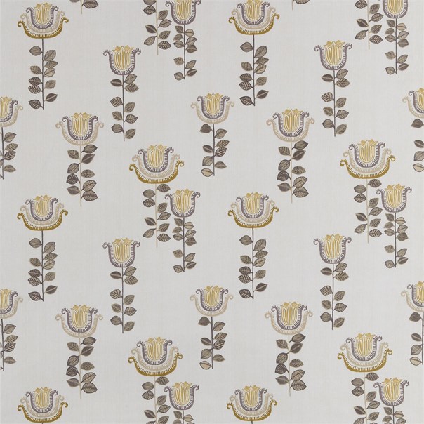 Tulia Pale Ochre Grey and Neutral Fabric by Harlequin