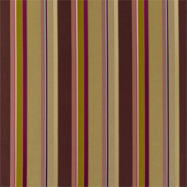 Bella Stripe Aubergine Lime Dusty Pink and Neutral Fabric by Harlequin