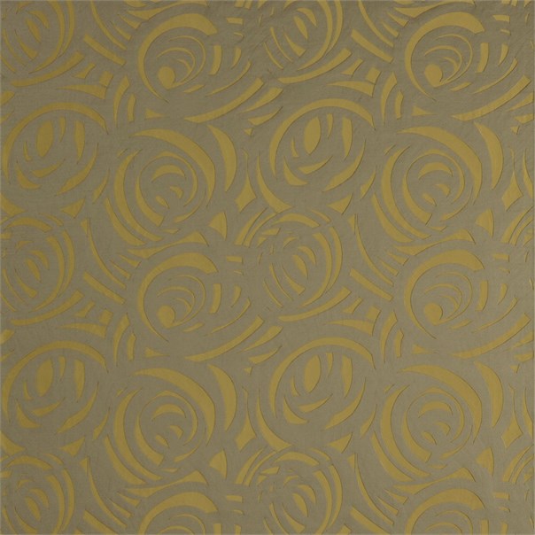 Vortex Lime and Walnut Fabric by Harlequin