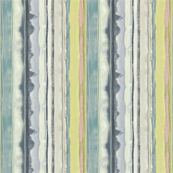 Demeter Stripe Indigo/Ocean/Soft Lime Fabric by Harlequin