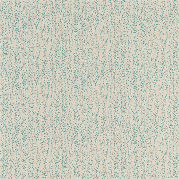 Beads Natural/Aqua/Pewter Fabric by Harlequin