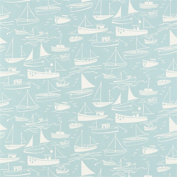 Sail Away Soft Blue and Neutral Fabric by Harlequin