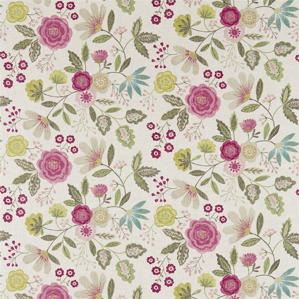 Caspia Peony/Moss Fabric by Harlequin