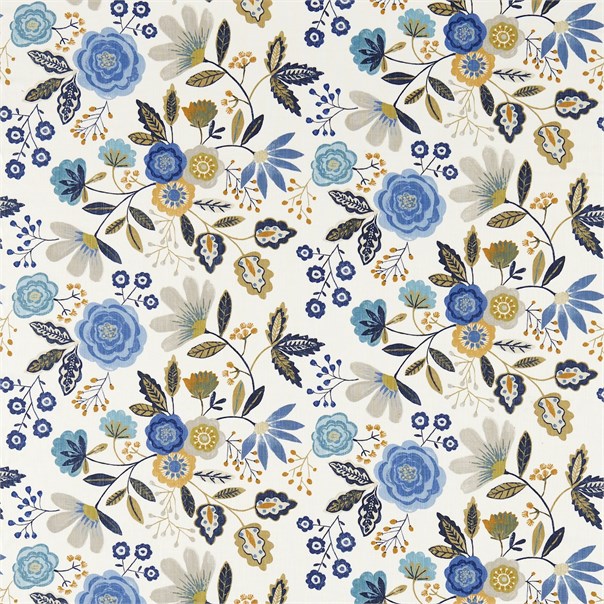 Caspia Amber/Indigo Fabric by Harlequin