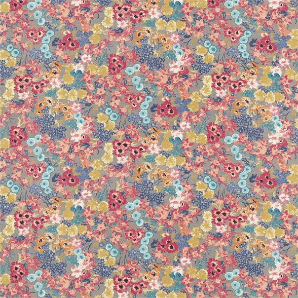 Florica Coral/Indigo Fabric by Harlequin