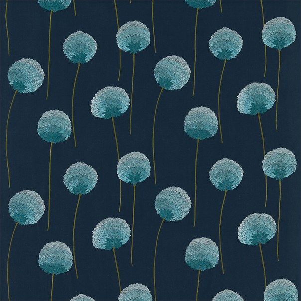 Allium Indigo Teal and Lime Fabric by Harlequin