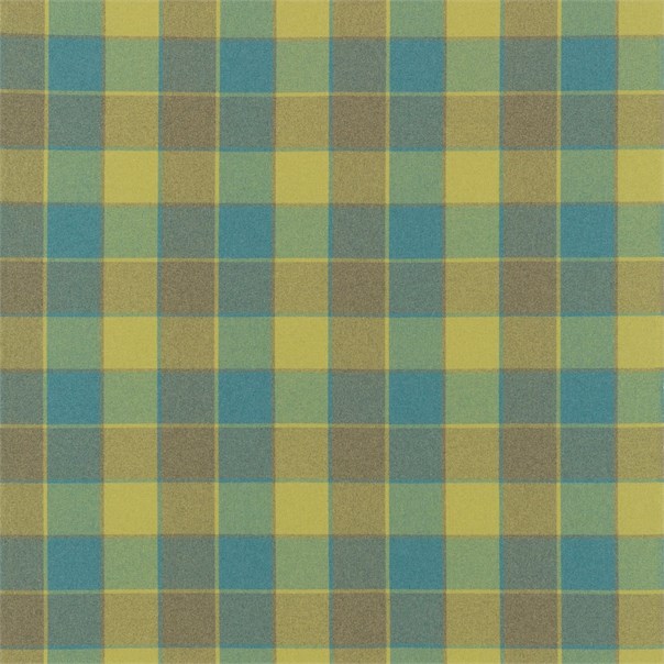 Remi Check Teal and Lime Fabric by Harlequin