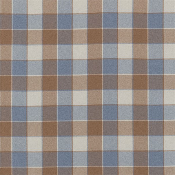 Remi Check Neutral Chocolate and Seaspray Fabric by Harlequin