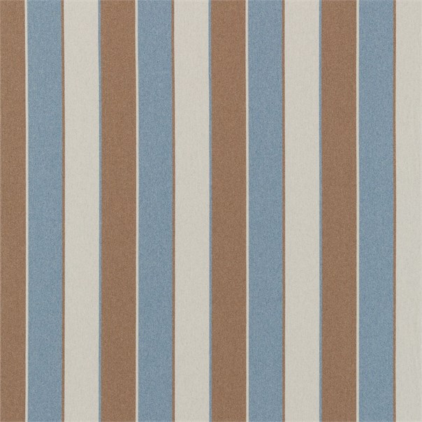 Remi Stripe Neutral Chocolate and Seaspray Fabric by Harlequin