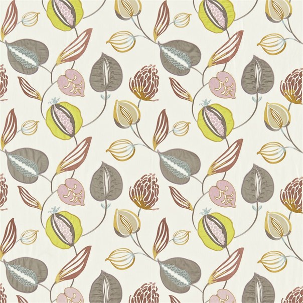 Tembok Cream Mauve Stone Apple Fabric by Harlequin