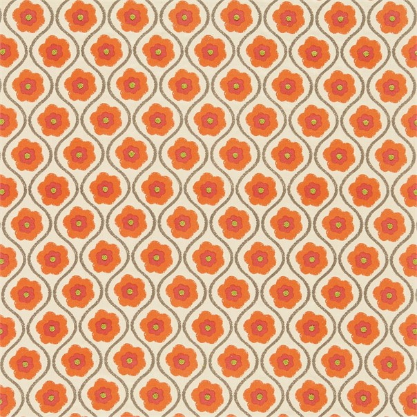 Sira Orange Zest Neutral Fabric by Harlequin