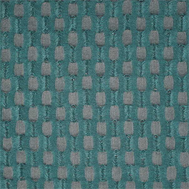 Concave Teal/Pewter Fabric by Harlequin