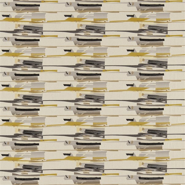 Zeal Charcoal Neutral Mustard Onyx Fabric by Harlequin