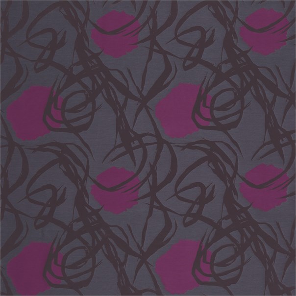 Soleil Magenta Old Navy Bitter Chocolate Fabric by Harlequin