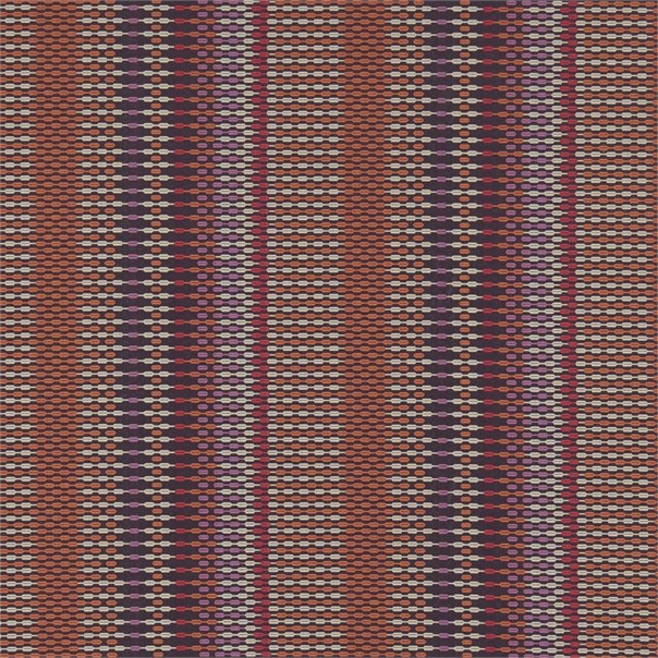 Array Bitter Chocolate Spice Flame Aubergine Fabric by Harlequin