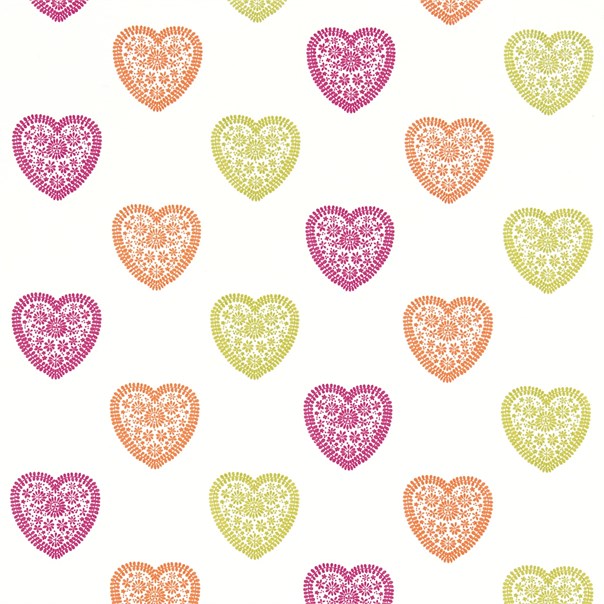 Sweet Heart Lime/Orange/Pink Fabric by Harlequin