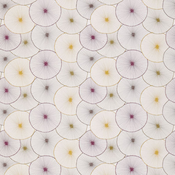 Aster Chartreuse/Plum/Truffle/Gold Fabric by Harlequin