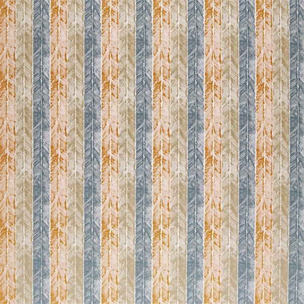 Walchia Rust / Jute / Denim Fabric by Harlequin