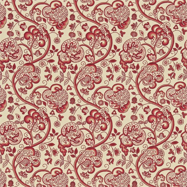 Wycombe Strawberry/Linen Fabric by Sanderson