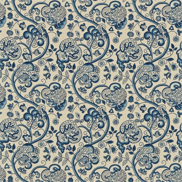 Wycombe Indigo/Linen Fabric by Sanderson