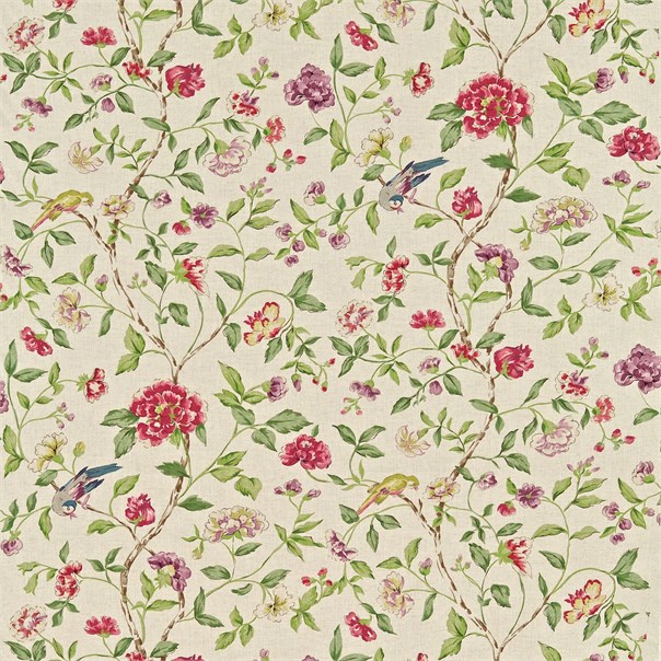 Sissinghurst Moss/Strawberry Fabric by Sanderson