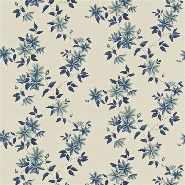 Wisley Indigo/Linen Fabric by Sanderson
