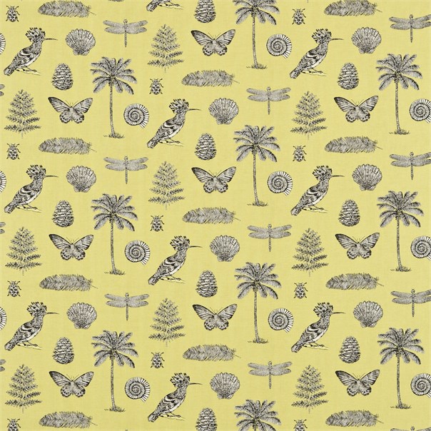 Cocos Yellow/Charcoal Fabric by Sanderson