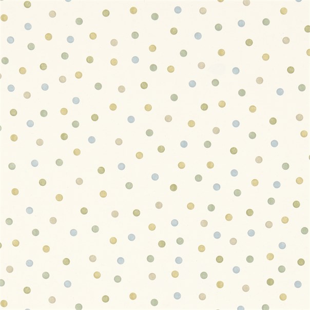 Polka Dot Duck Egg/Ochre Fabric by Sanderson