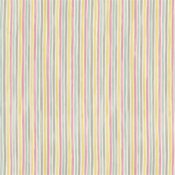 Polka Stripe Pink/Grey/Yellow Fabric by Sanderson