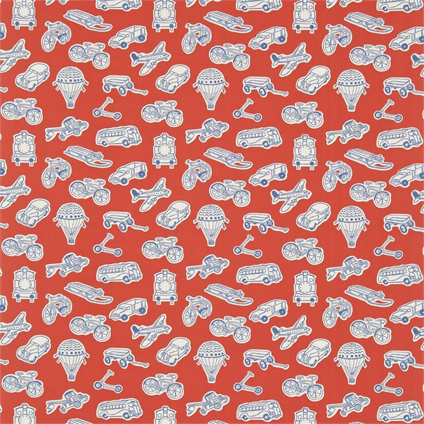 Vrooom Red & Indigo Fabric by Sanderson