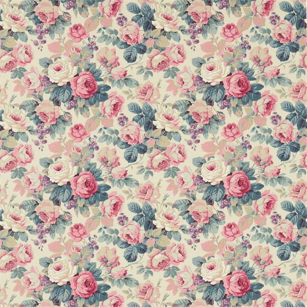 Chelsea Indigo/Loganberry Fabric by Sanderson