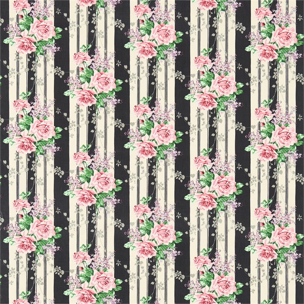 Cecile Rose Ebony/Rose Fabric by Sanderson