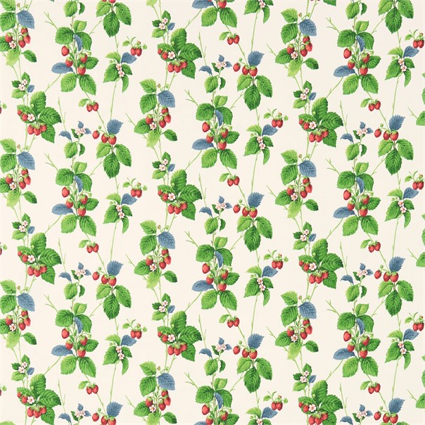 Summer Strawberries Strawberry/Leaf Fabric by Sanderson