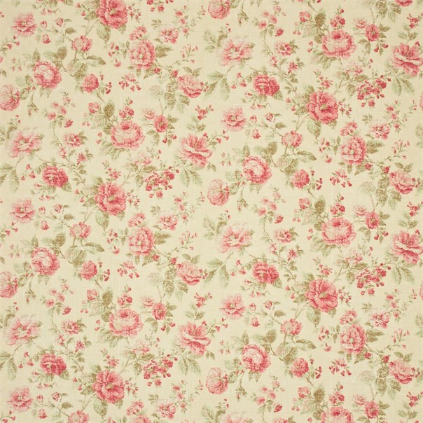 Reminiscence Cream/Red Fabric by Sanderson