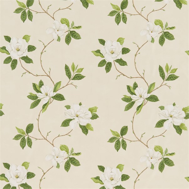 Sweet Bay Ivory/Green Fabric by Sanderson