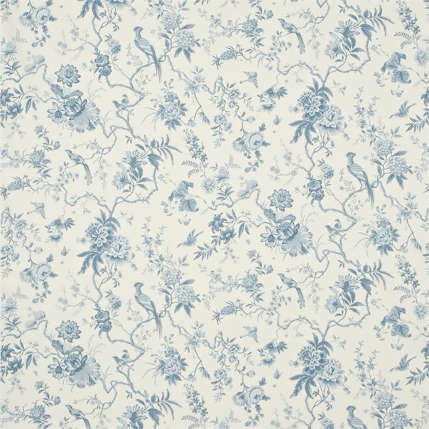 Pilemont Toile Ivory/China Blue Fabric by Sanderson