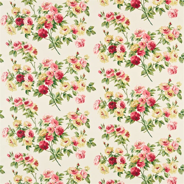 Eglantine Rose/Yellow Fabric by Sanderson