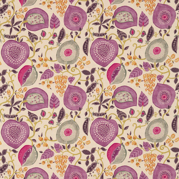 Peas & Pods Berry/Linen Fabric by Sanderson