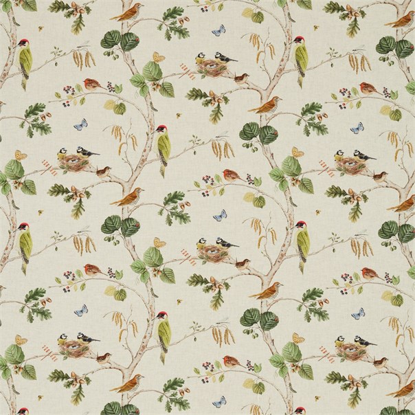 Woodland Chorus Linen/Multi Fabric by Sanderson