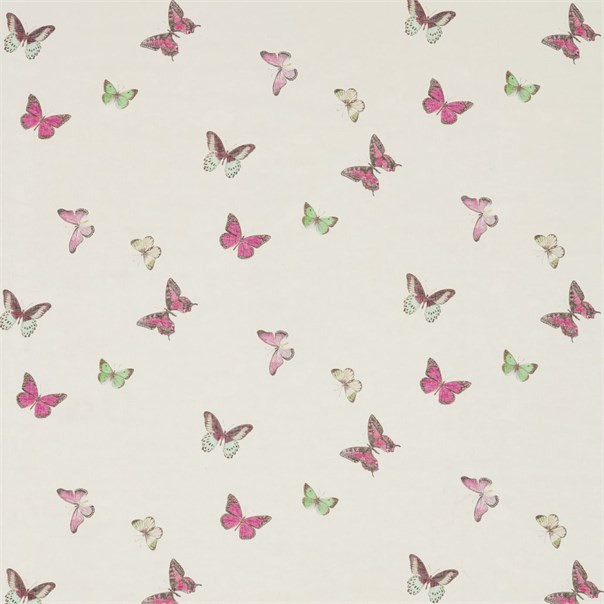 Butterfly Voile Fuchsia/Cream Fabric by Sanderson