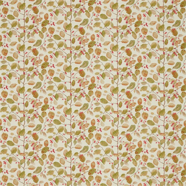 Woodland Berries Rosehip/Moss Fabric by Sanderson