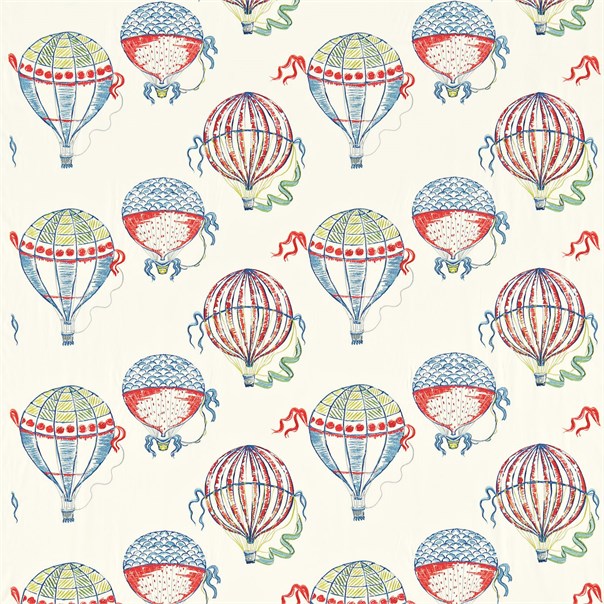 Beautiful Balloons Red/Blue Fabric by Sanderson